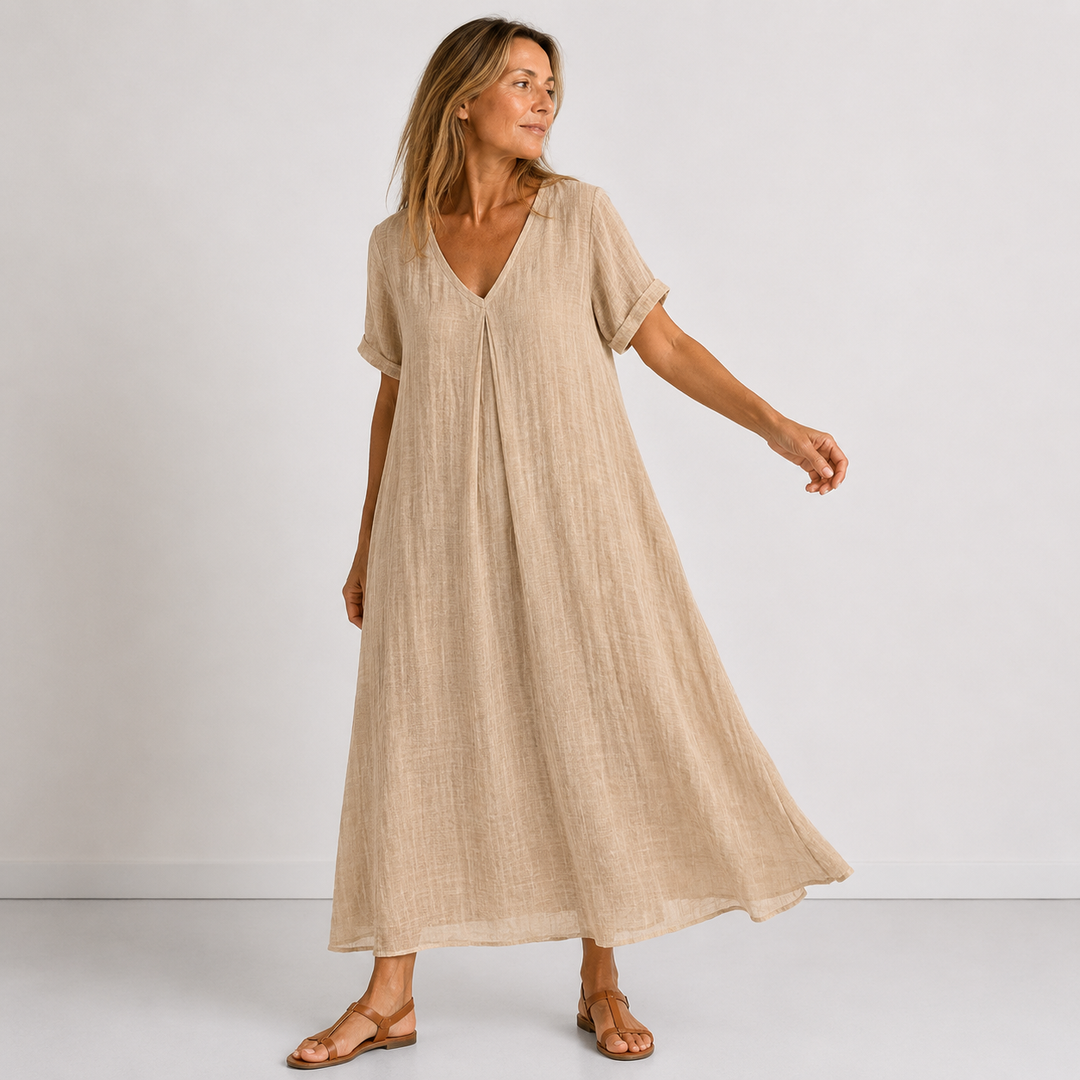 VIOLET FLOWING MAXI DRESS