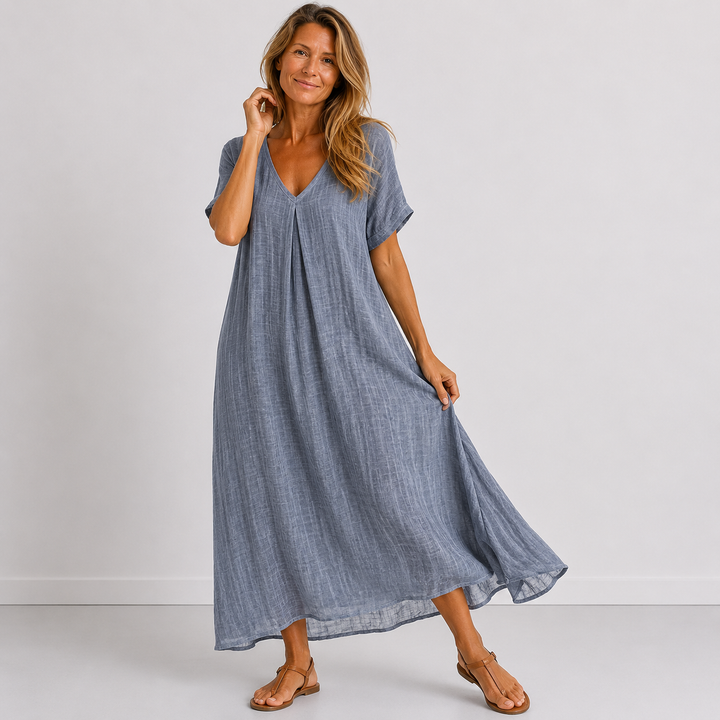 VIOLET FLOWING MAXI DRESS