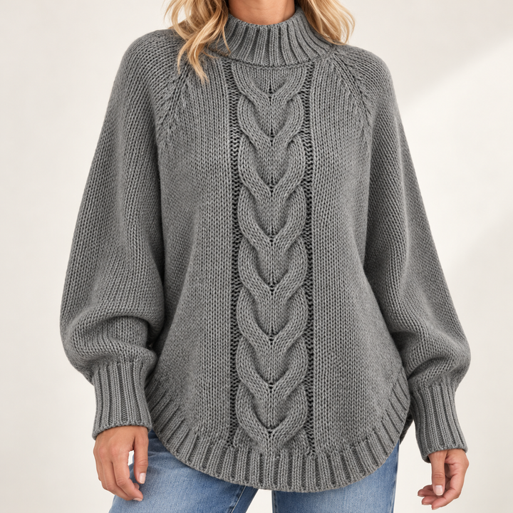 Harriet Flared-Hem High-Neck Jumper