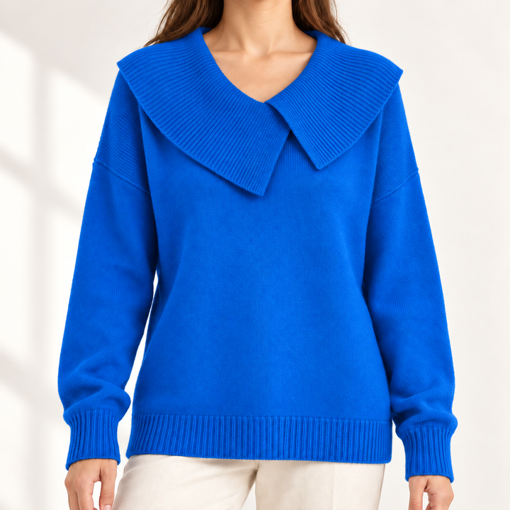 Isolde Relaxed Statement-Collar Jumper