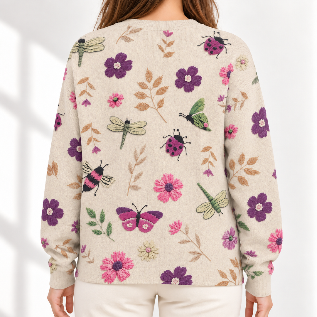 Mabel Botanical-Print Crew-Neck Jumper