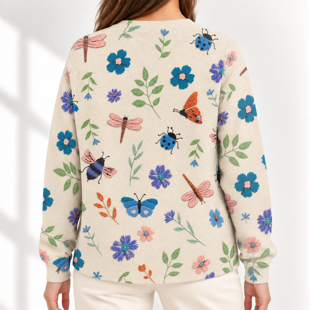 Mabel Botanical-Print Crew-Neck Jumper