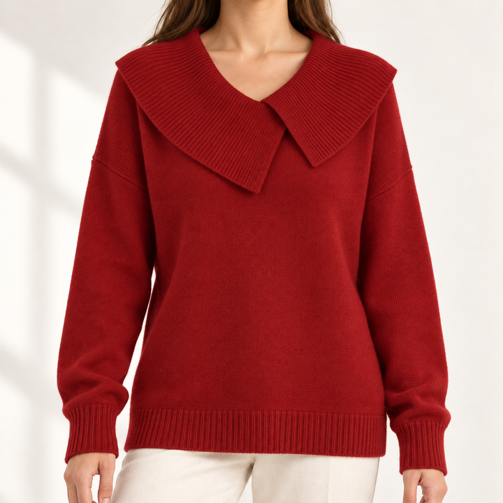 Isolde Relaxed Statement-Collar Jumper