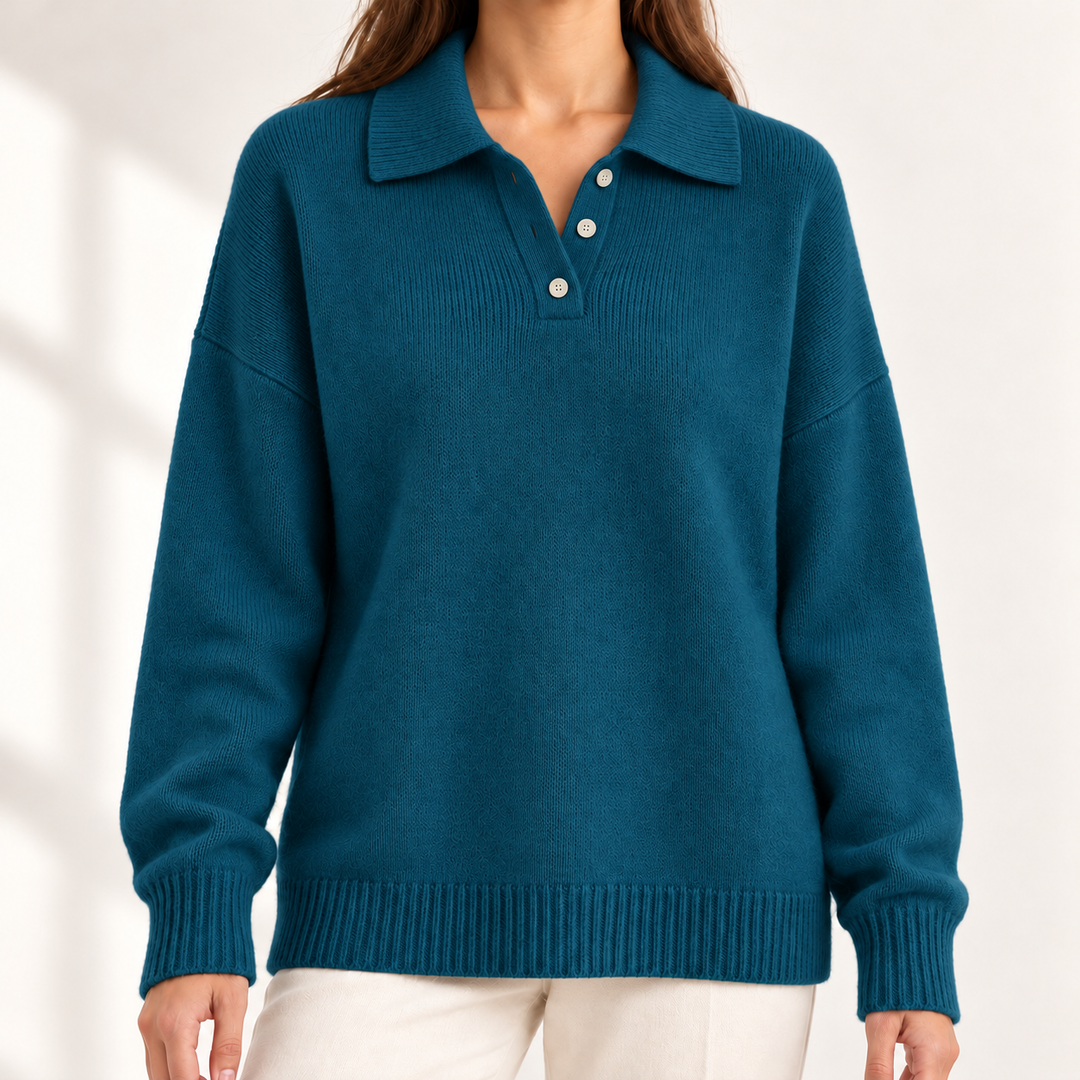 Juliette Elegant Collared Knit Jumper