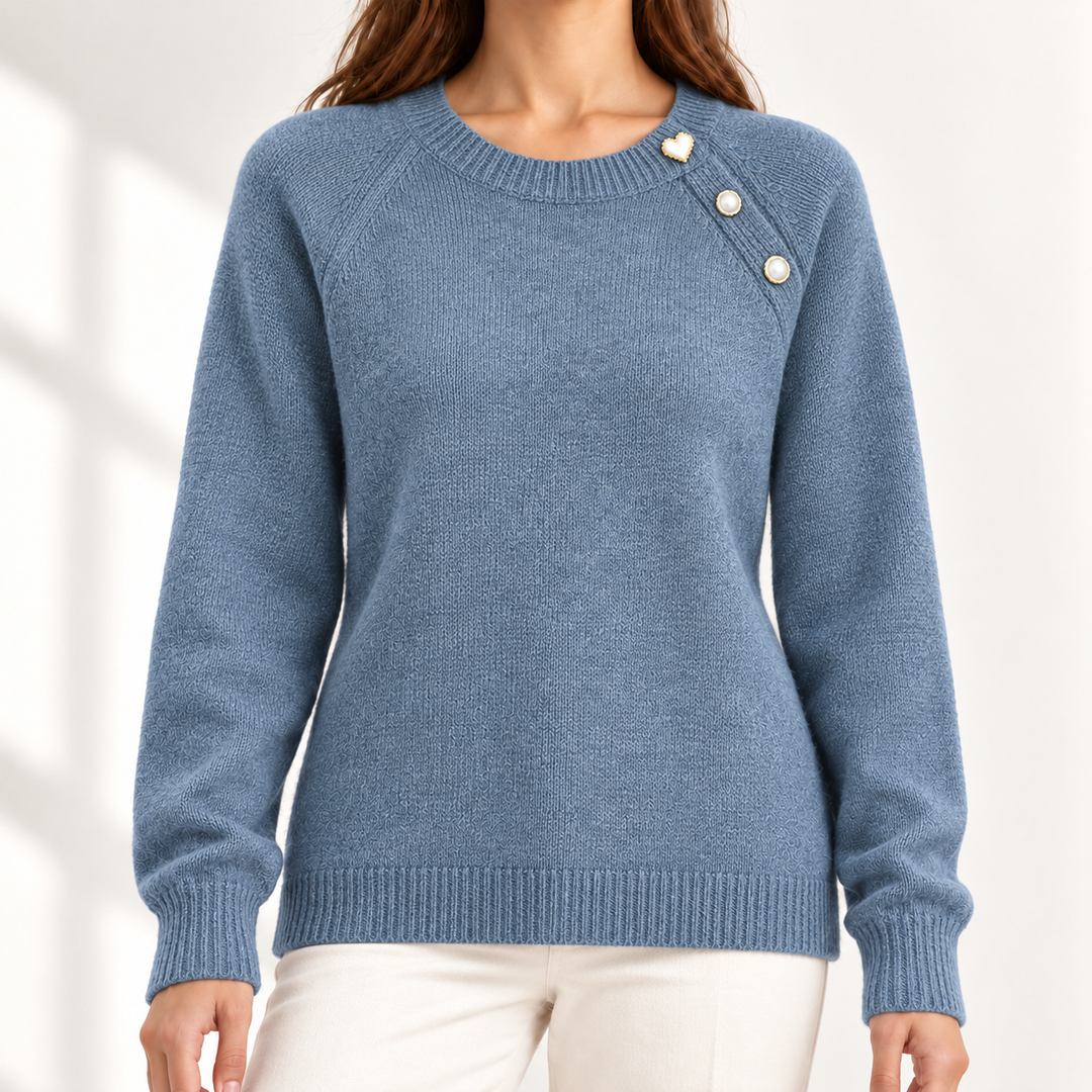 Maren Button-Detail Crew-Neck Jumper