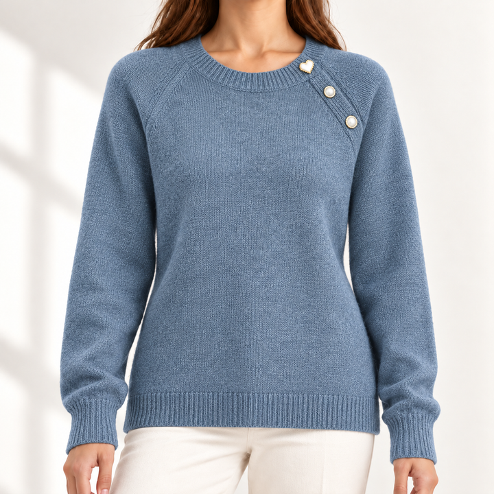 Maren Button-Detail Crew-Neck Jumper
