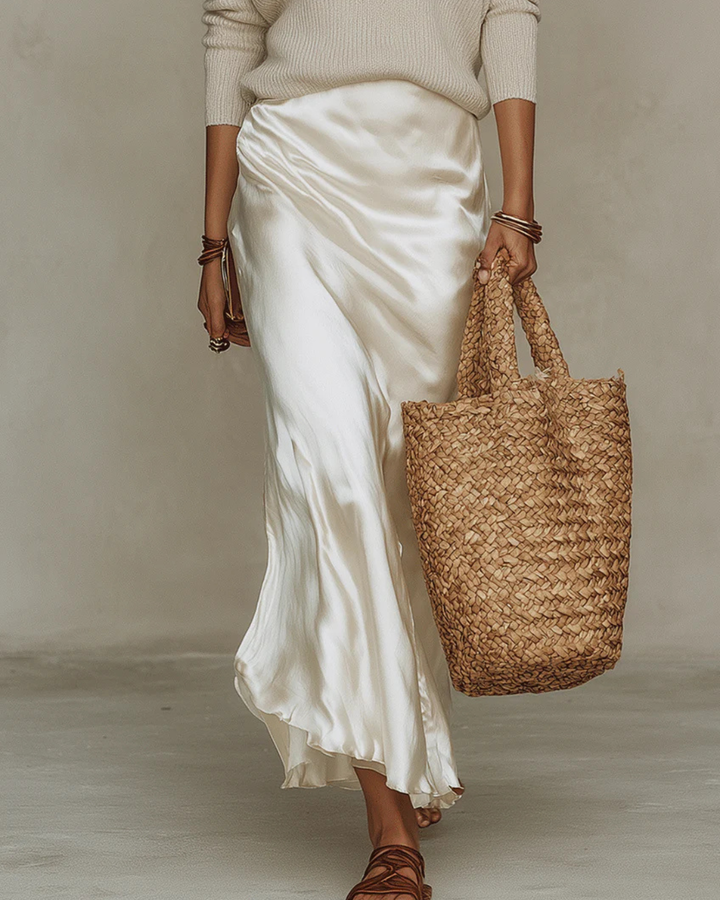 Alessia Elegant Satin Midi Dress