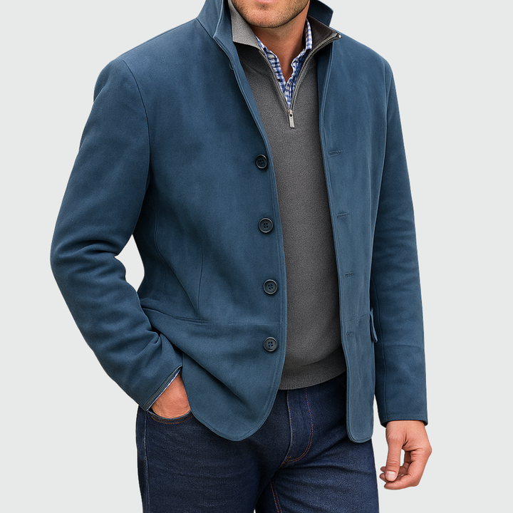 Eugene | Classic Suede-Effect Button Jacket