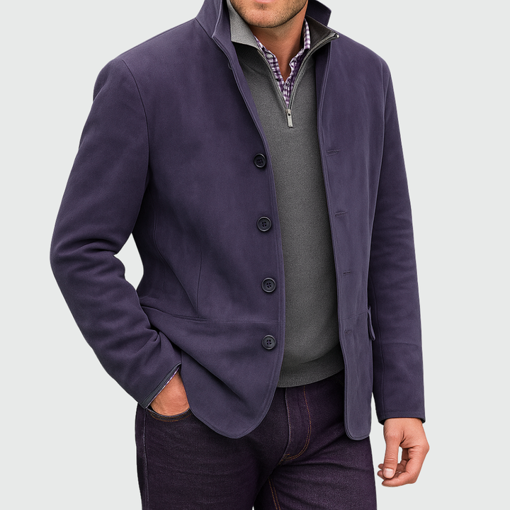 Eugene | Classic Suede-Effect Button Jacket