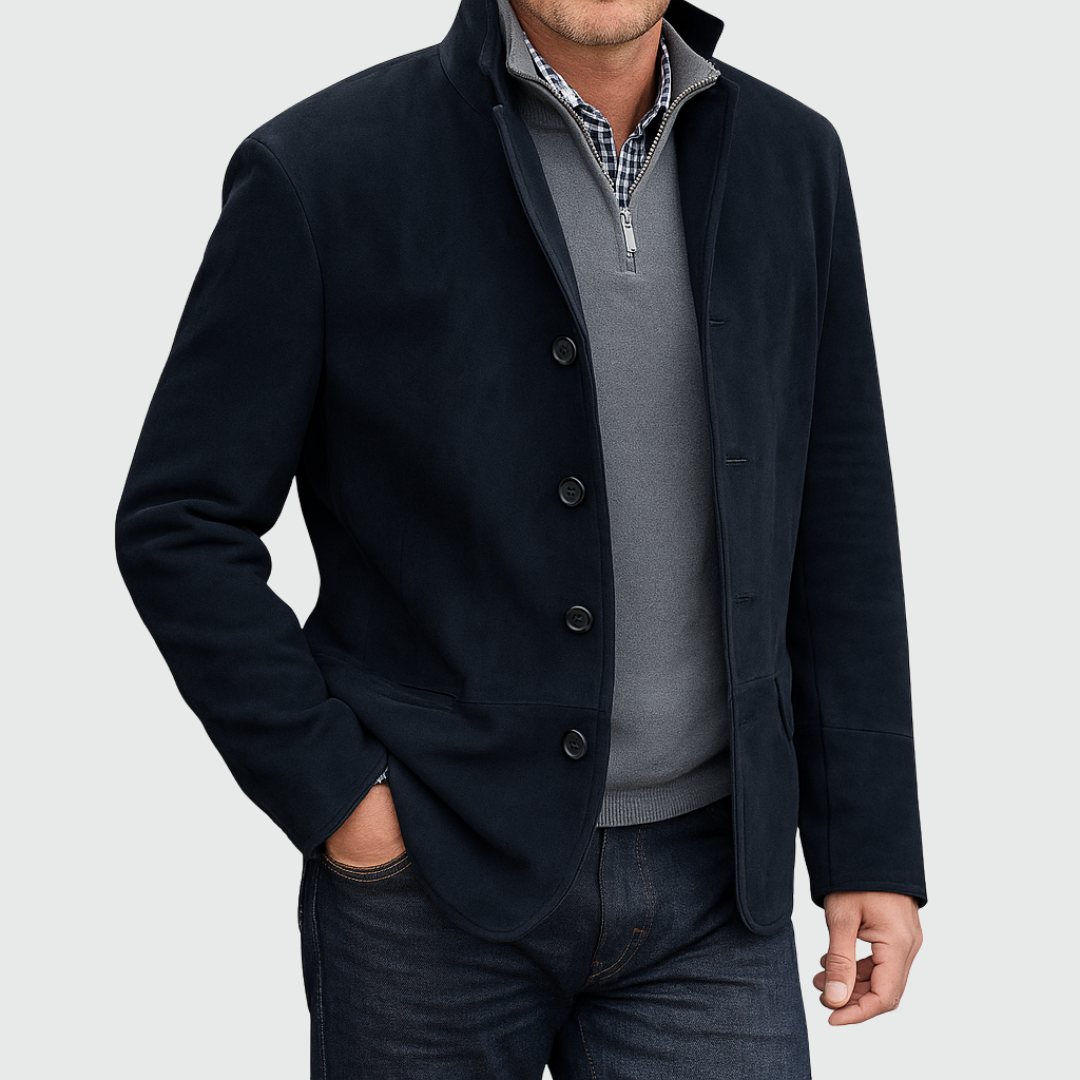 Eugene | Classic Suede-Effect Button Jacket