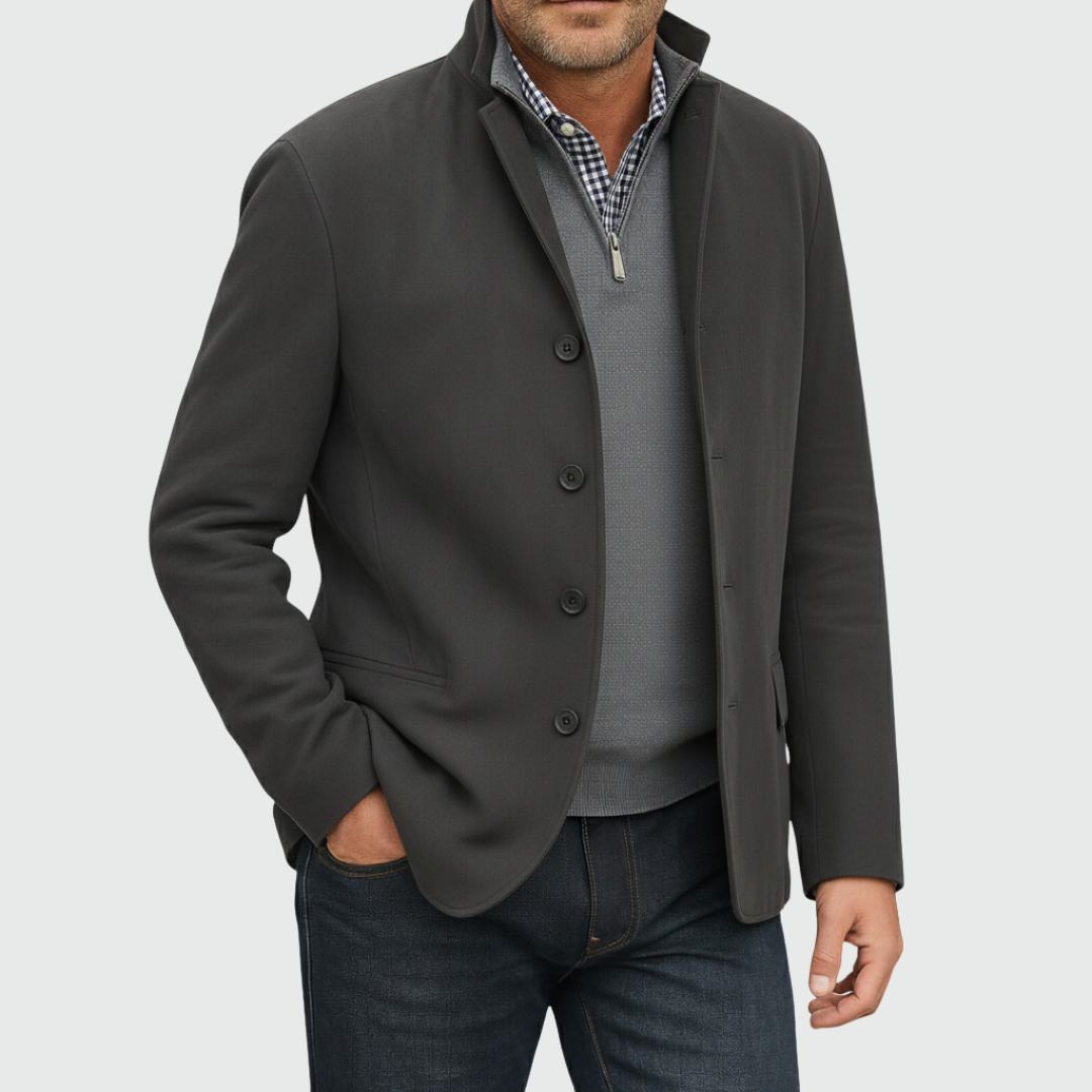 Eugene | Classic Suede-Effect Button Jacket