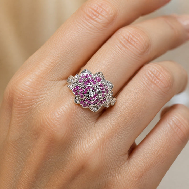 Floral Majesty Silver Ring