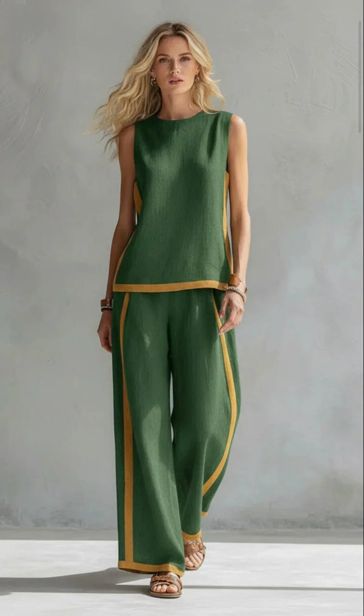 Marguerite | Smart-Casual Waistcoat and Trouser Set with Two-Tone Finish