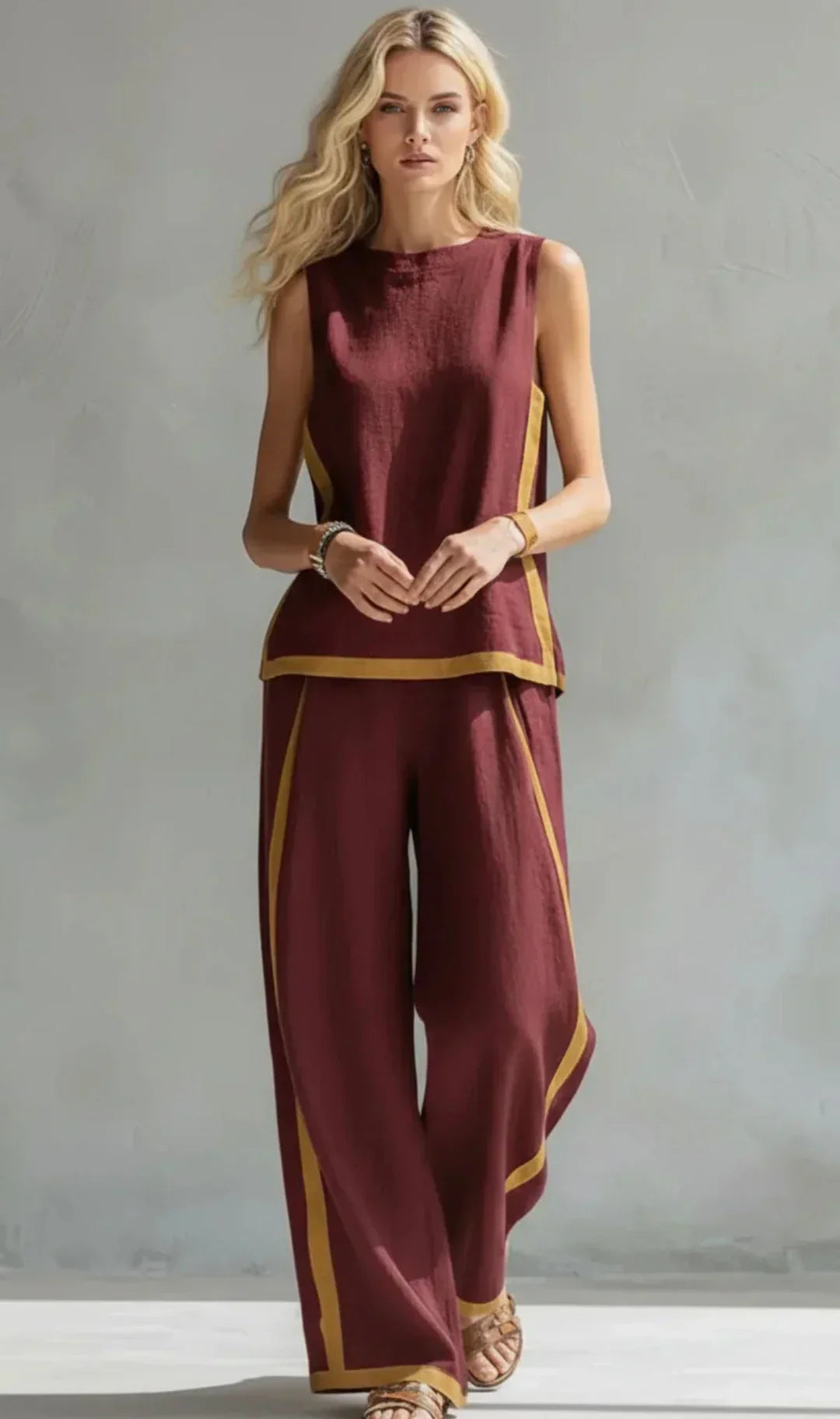 Marguerite | Smart-Casual Waistcoat and Trouser Set with Two-Tone Finish
