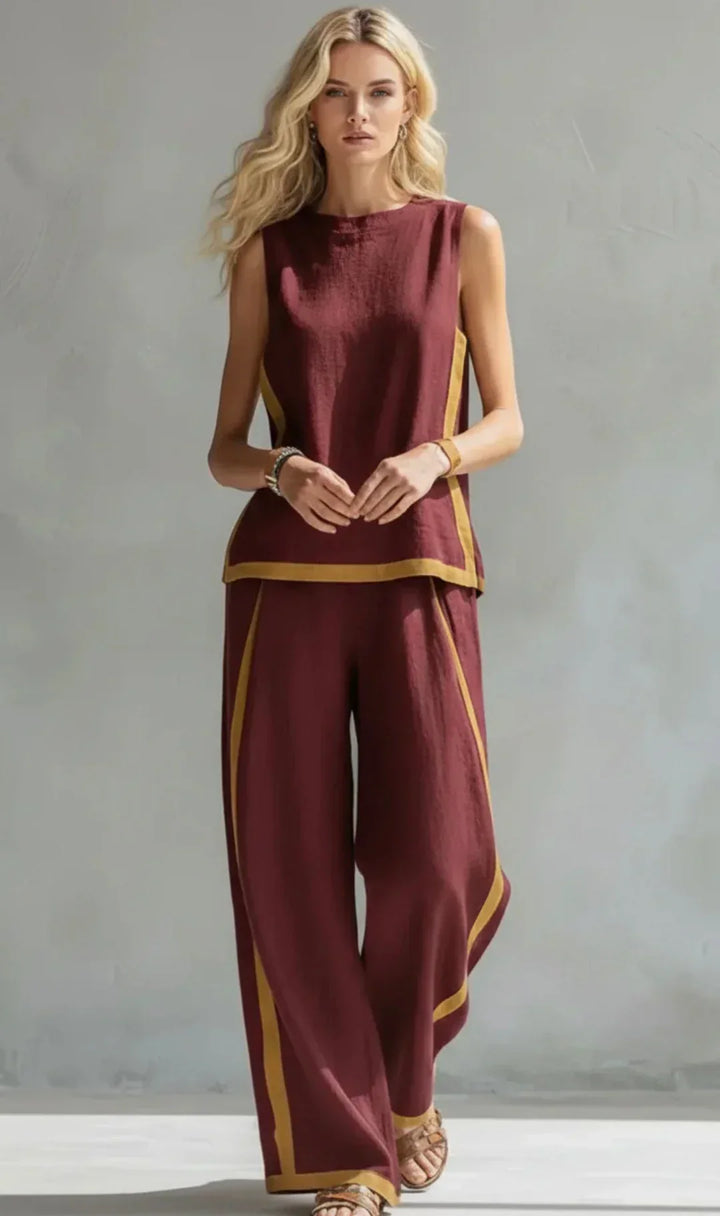 Marguerite | Smart-Casual Waistcoat and Trouser Set with Two-Tone Finish