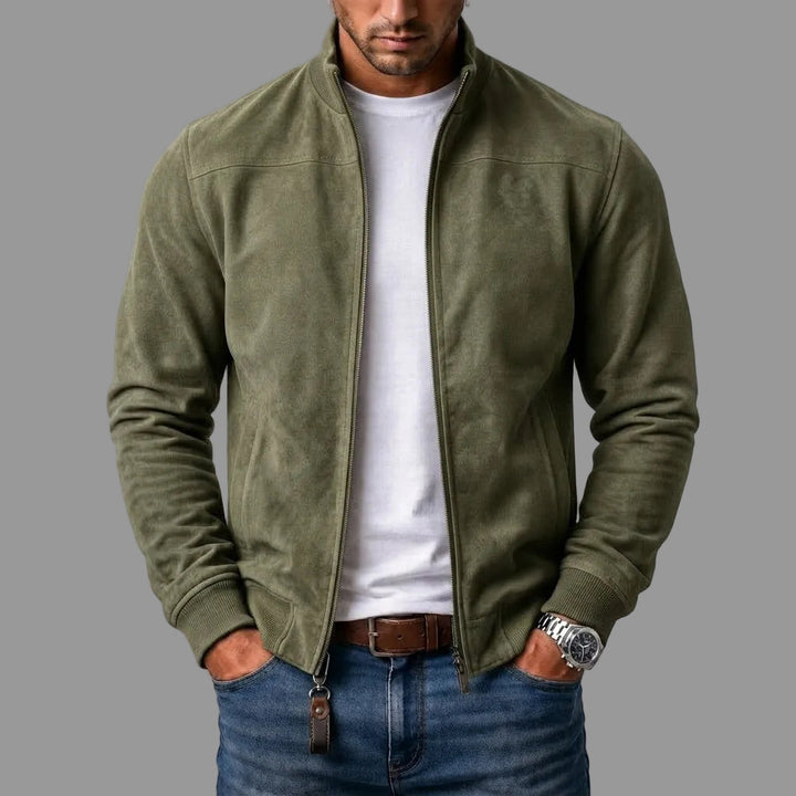 Lorenzo Suede-Look Bomber Jacket