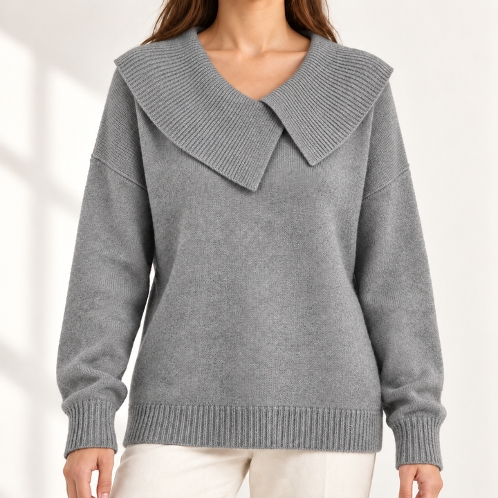 Isolde Relaxed Statement-Collar Jumper