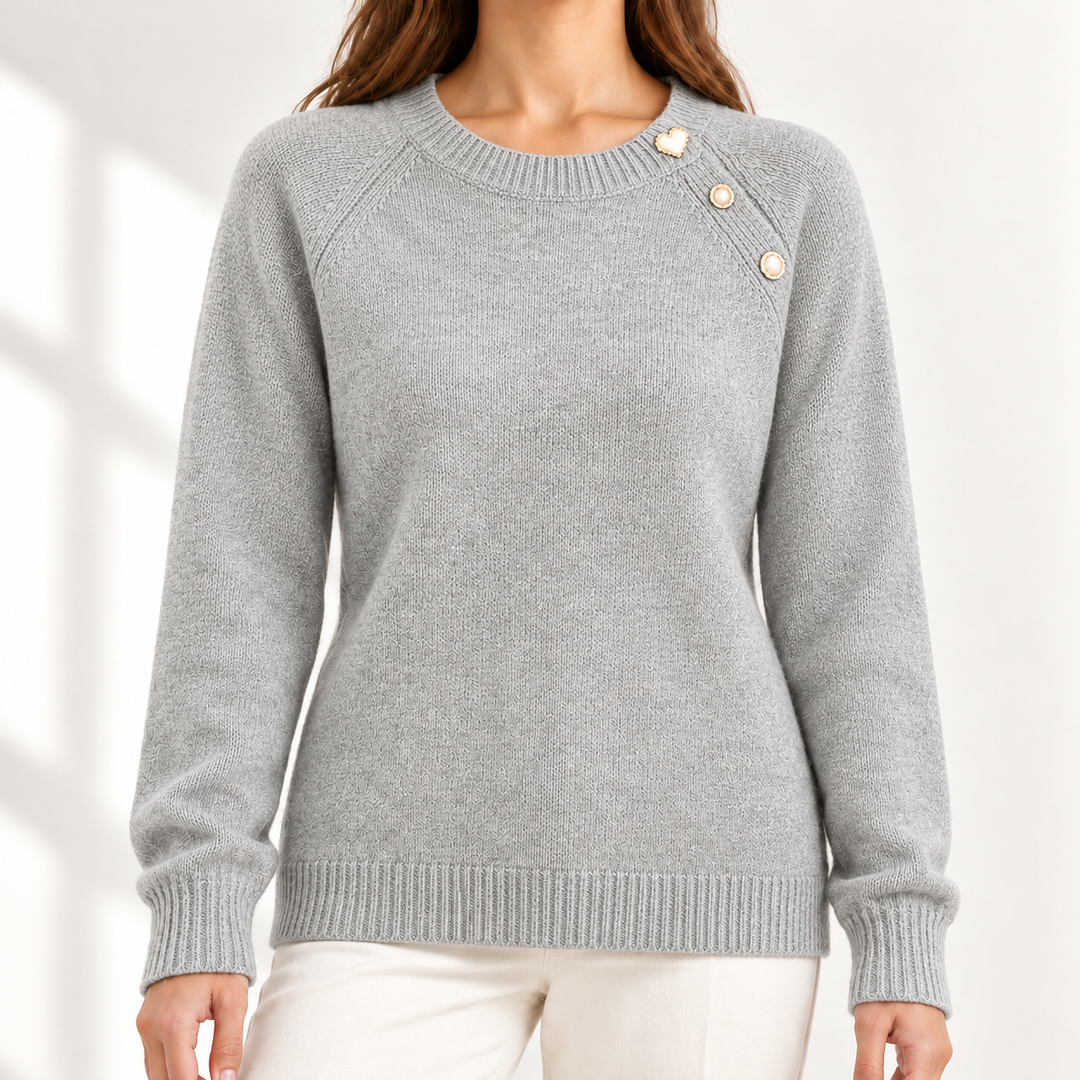 Maren Button-Detail Crew-Neck Jumper