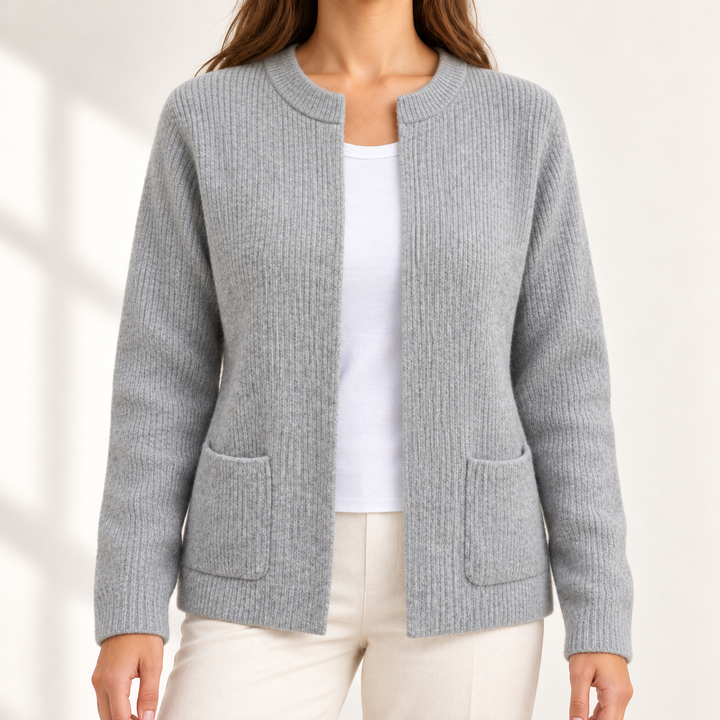 Elodie Cosy Zip-Up Knit Cardigan