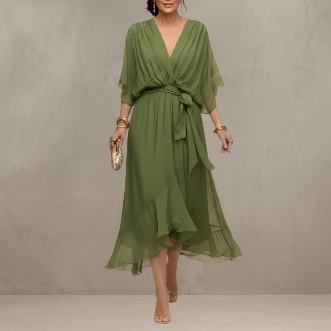 Marta Elegant Chiffon Midi Dress