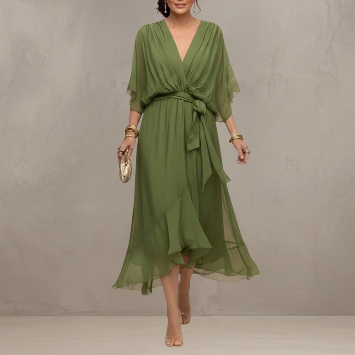 Marta Elegant Chiffon Midi Dress