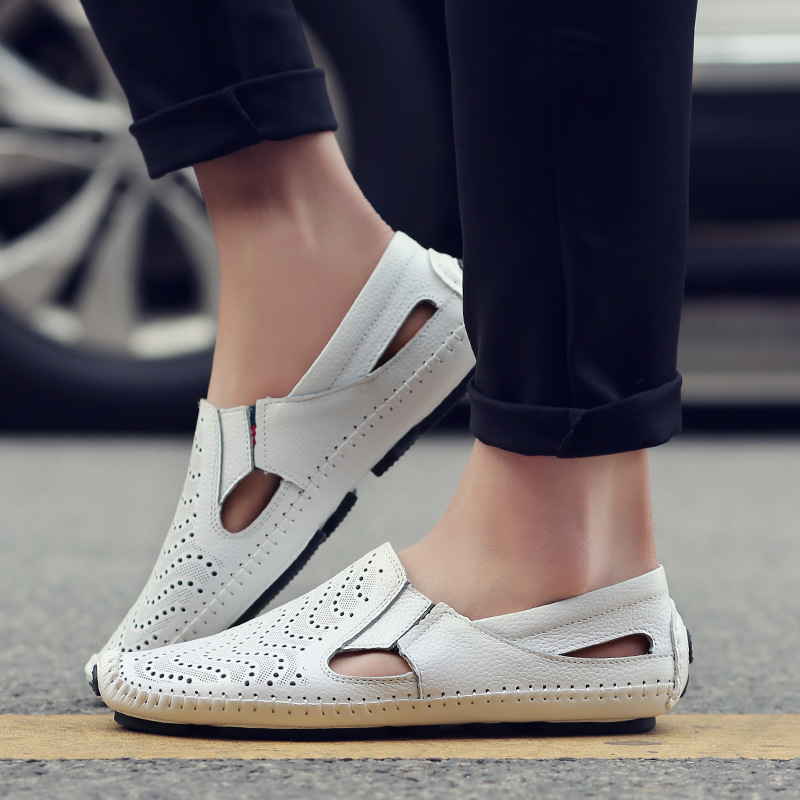 HAYDEN WOVEN LEATHER SANDALS
