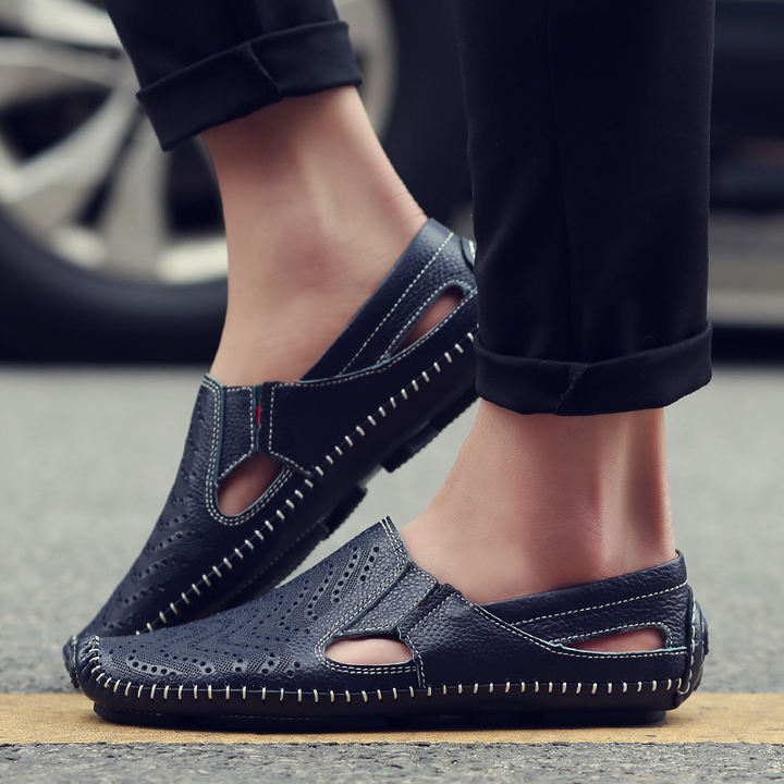 HAYDEN WOVEN LEATHER SANDALS