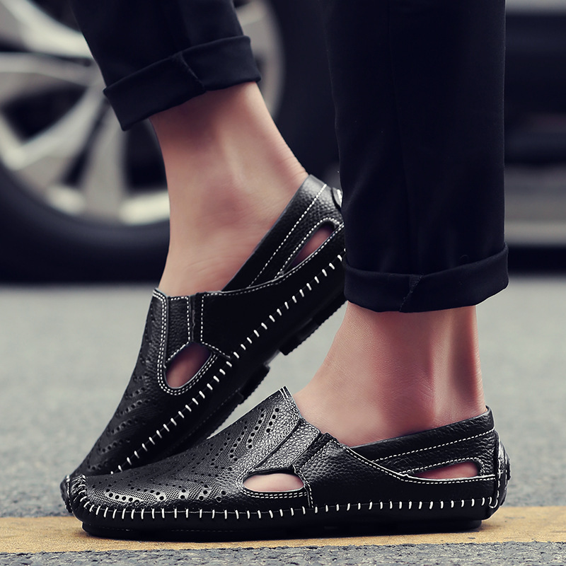 HAYDEN WOVEN LEATHER SANDALS