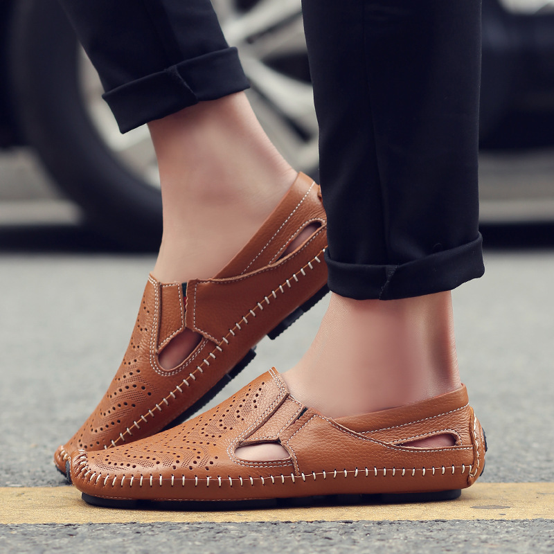 HAYDEN WOVEN LEATHER SANDALS