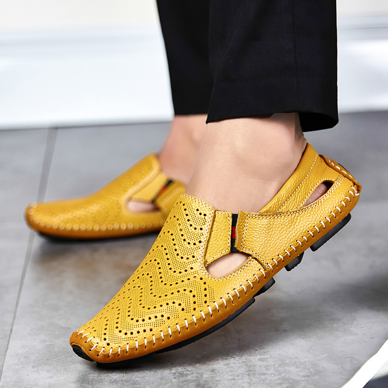 HAYDEN WOVEN LEATHER SANDALS