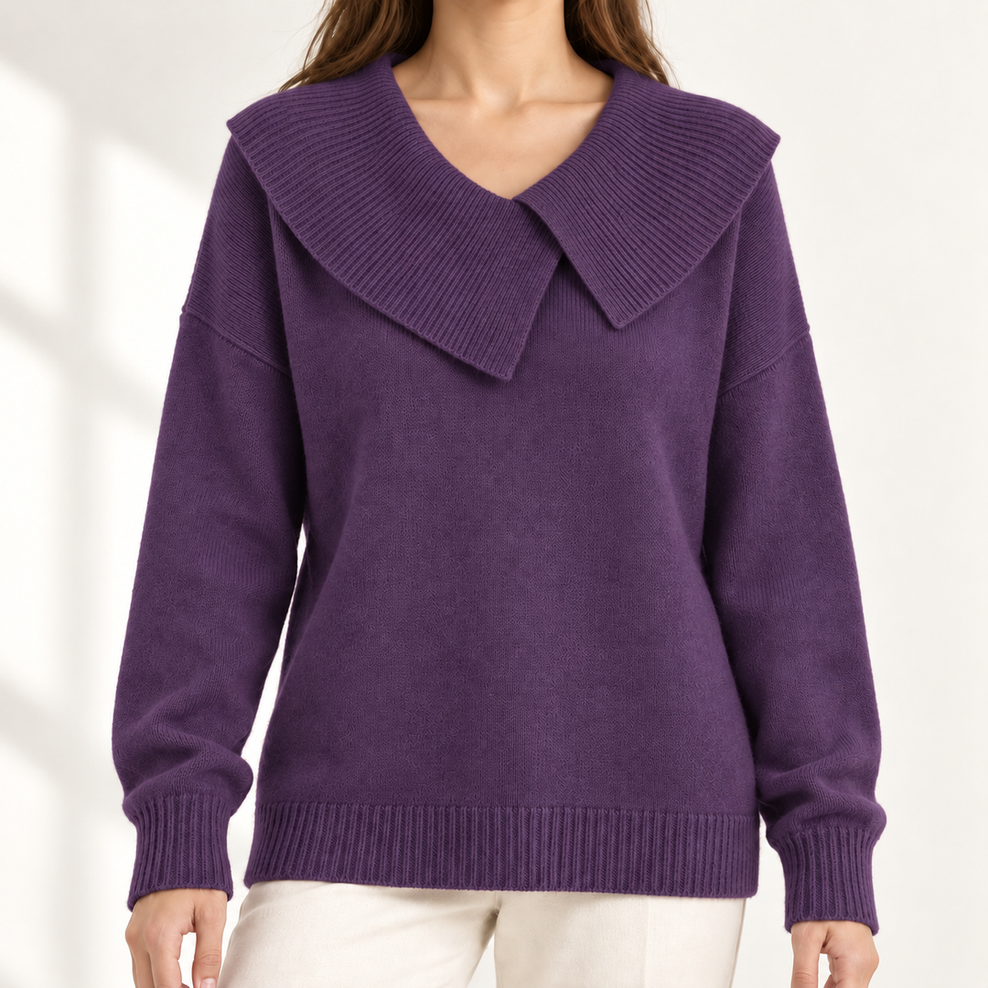 Isolde Relaxed Statement-Collar Jumper