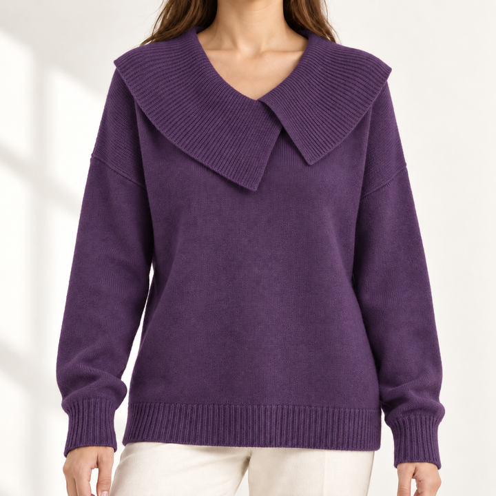 Isolde Relaxed Statement-Collar Jumper