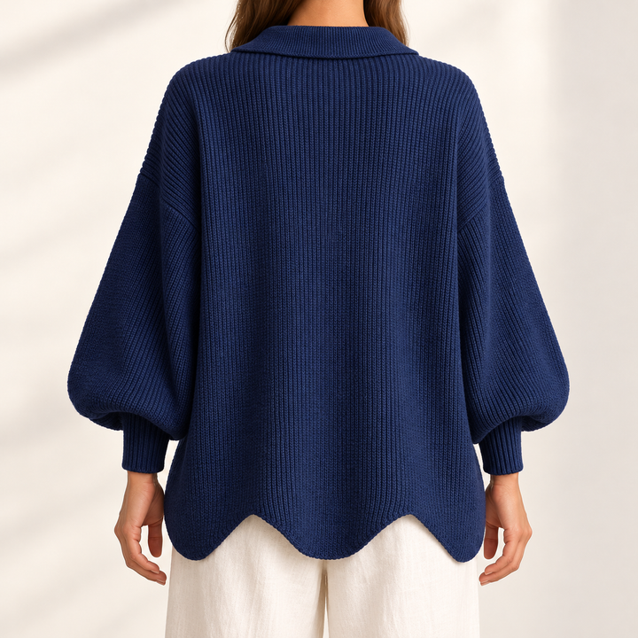 Celeste Elegant Oversized Gold-Button Cardigan