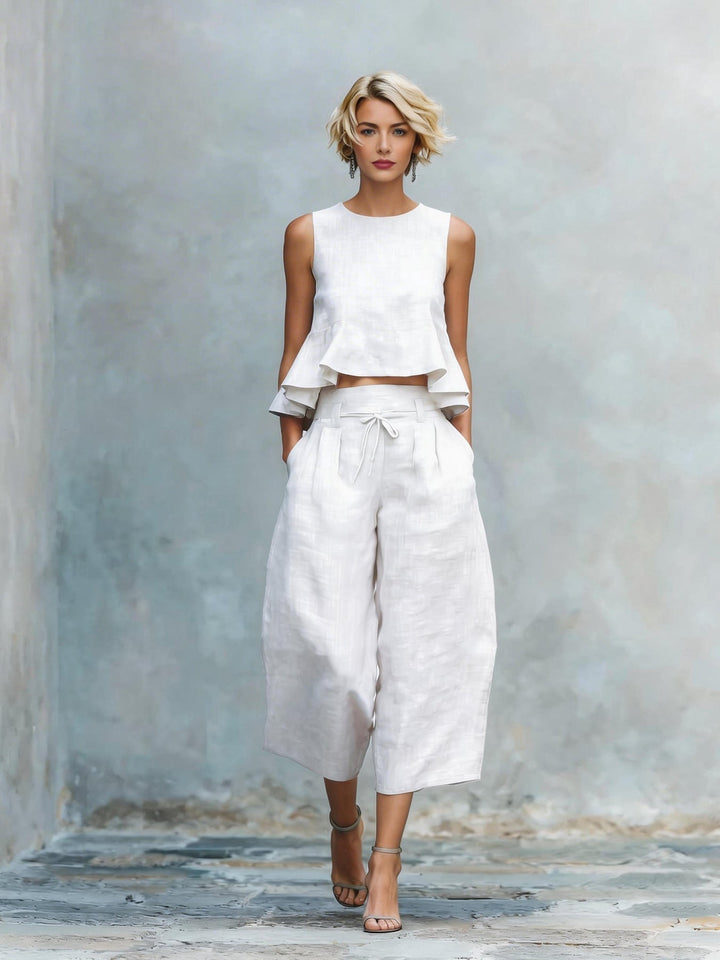Hélène | Women's Two-Piece Set with Gathered Hem