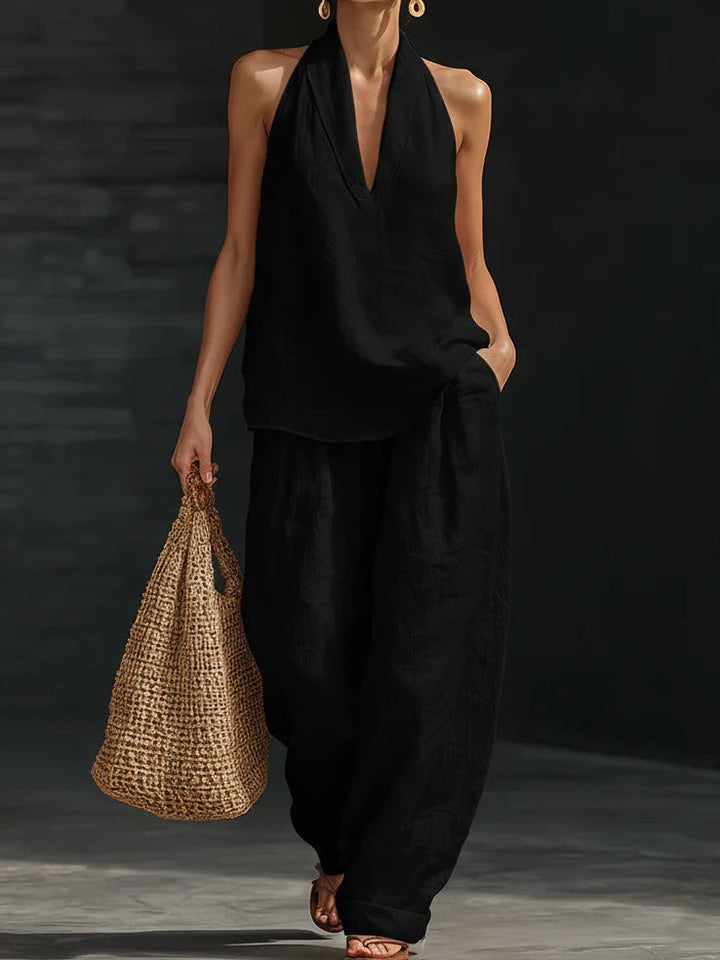 Nathalie™ – Sleeveless Top and Wide-Leg Trouser Set