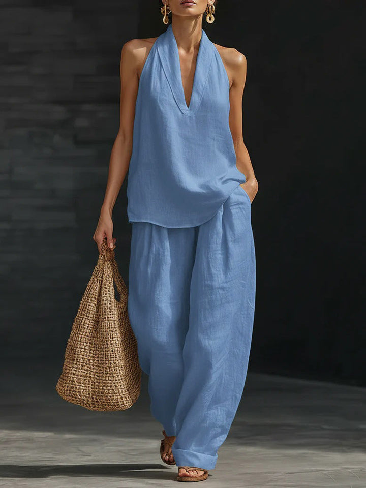 Nathalie™ – Sleeveless Top and Wide-Leg Trouser Set