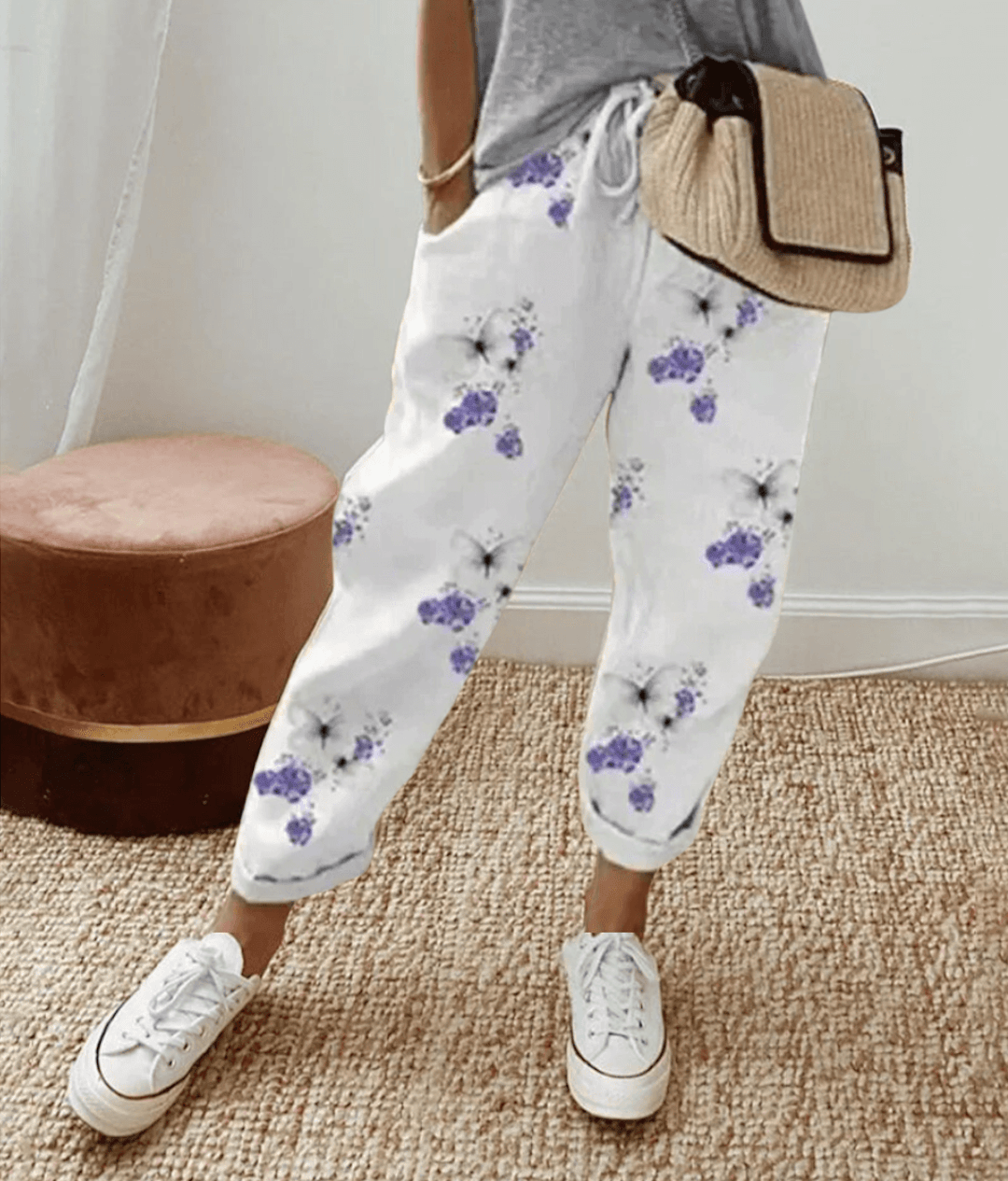 ELLE FLATTERING FIT & COMFORT WAISTBAND TROUSER WITH PRINT