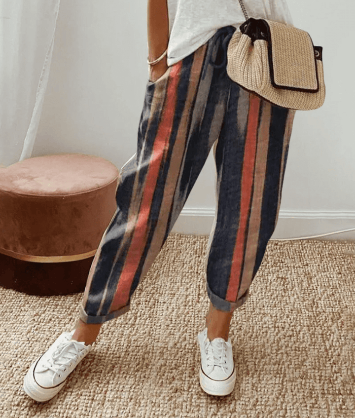 ELLE FLATTERING FIT & COMFORT WAISTBAND TROUSER WITH PRINT