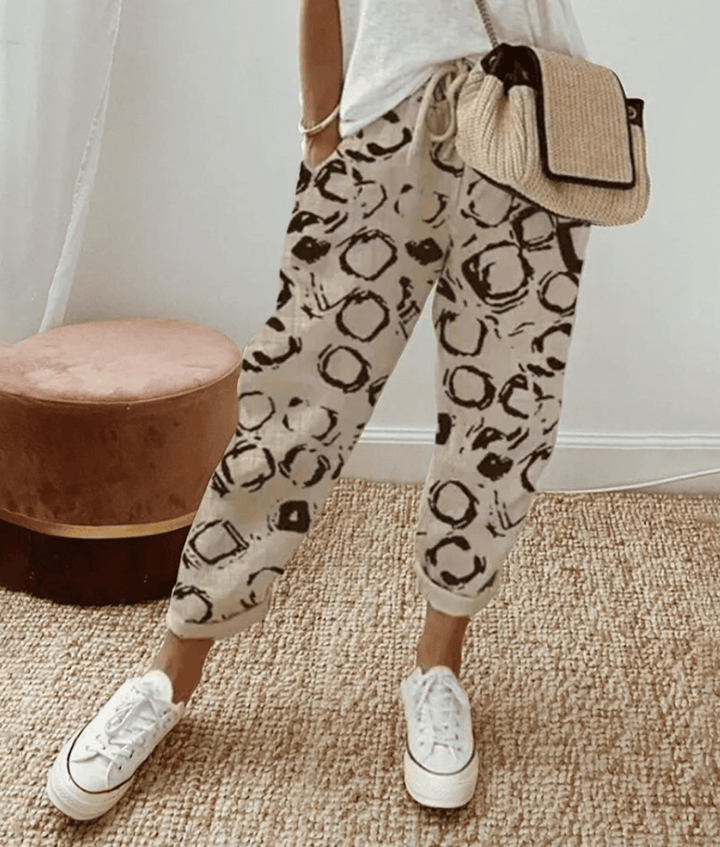 ELLE FLATTERING FIT & COMFORT WAISTBAND TROUSER WITH PRINT