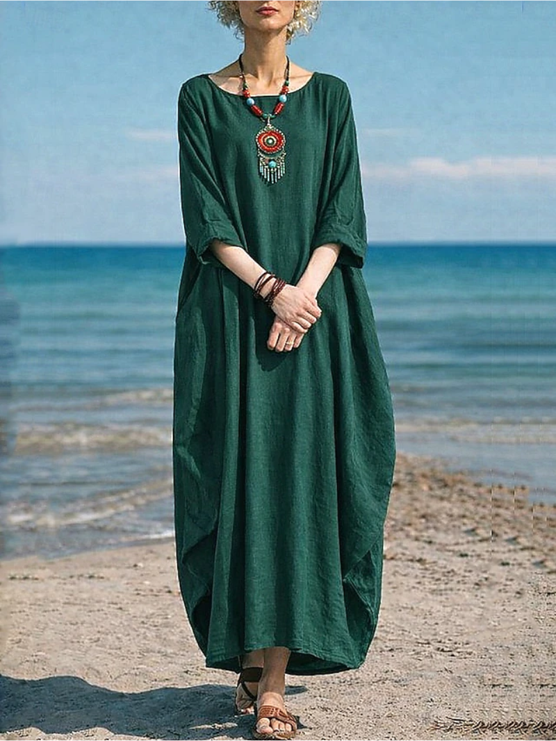 LINA DRESS WITH ROUND NECKLINE