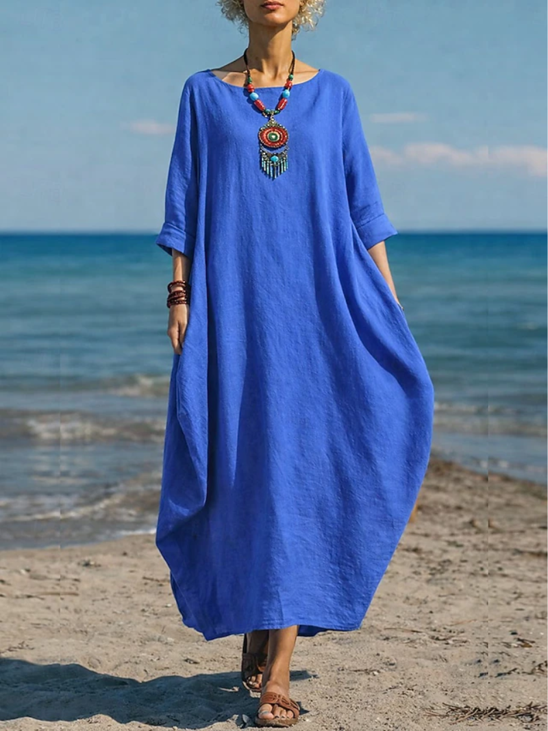 LINA DRESS WITH ROUND NECKLINE