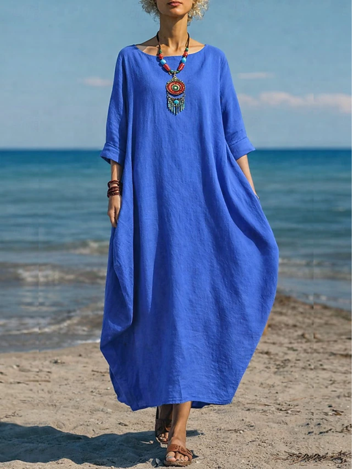 LINA DRESS WITH ROUND NECKLINE