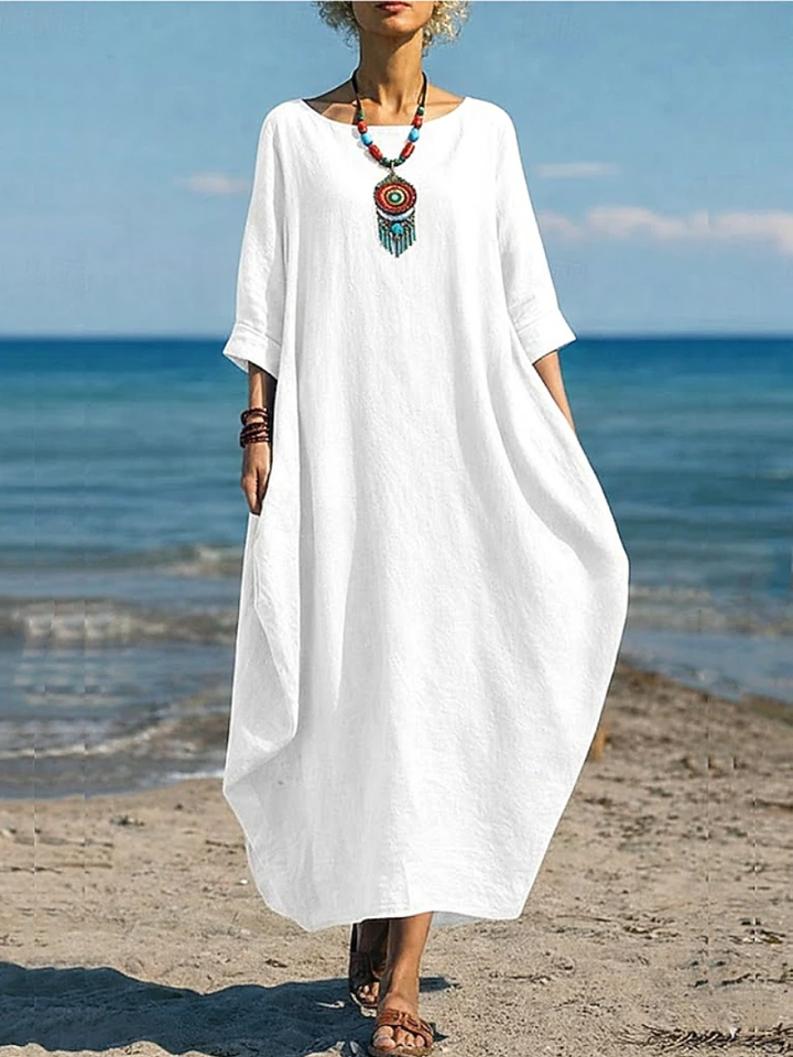 LINA DRESS WITH ROUND NECKLINE