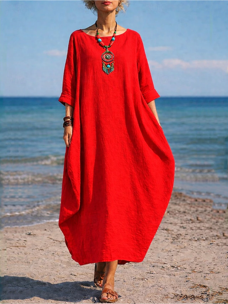 LINA DRESS WITH ROUND NECKLINE