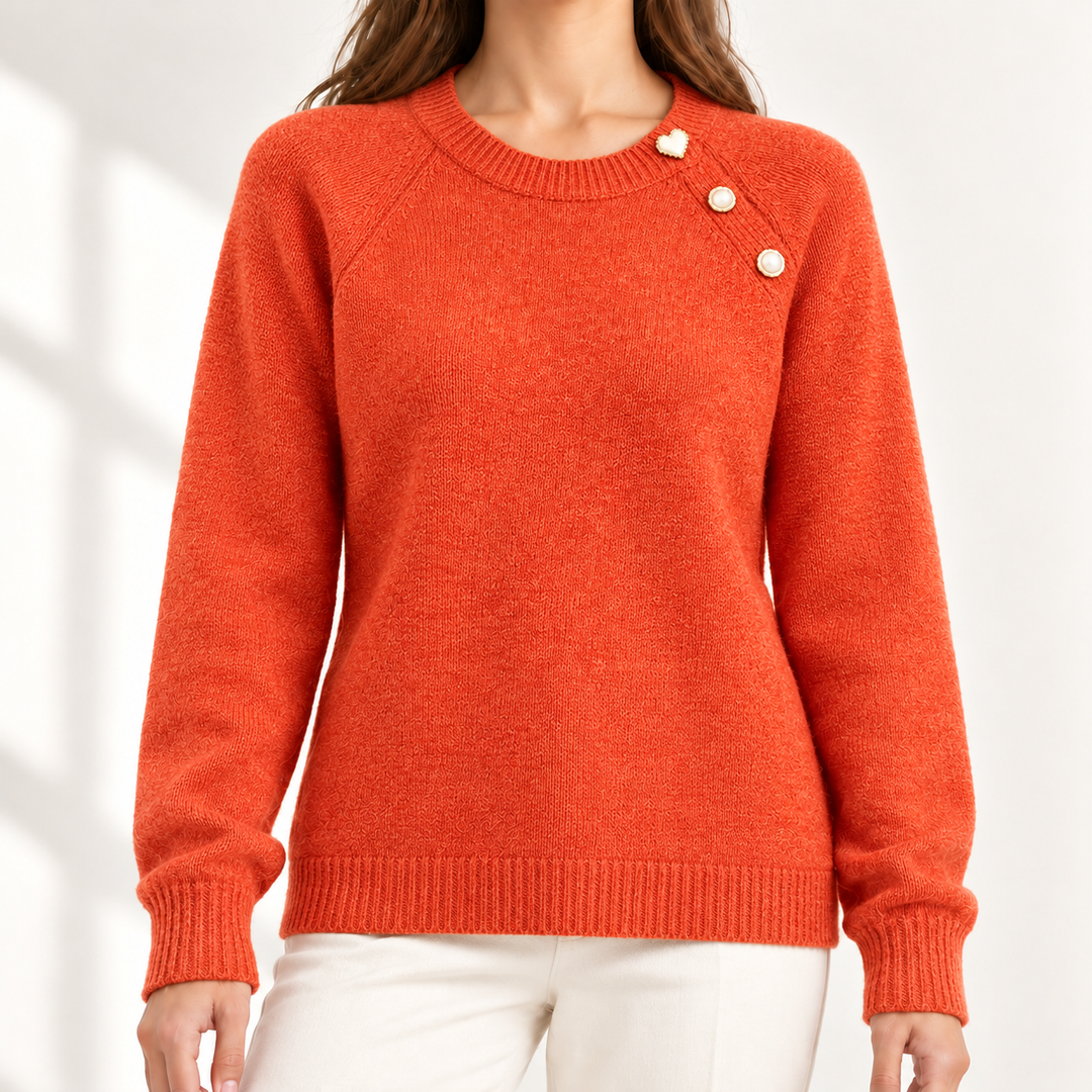 Maren Button-Detail Crew-Neck Jumper