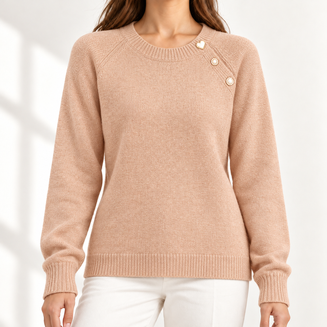 Maren Button-Detail Crew-Neck Jumper