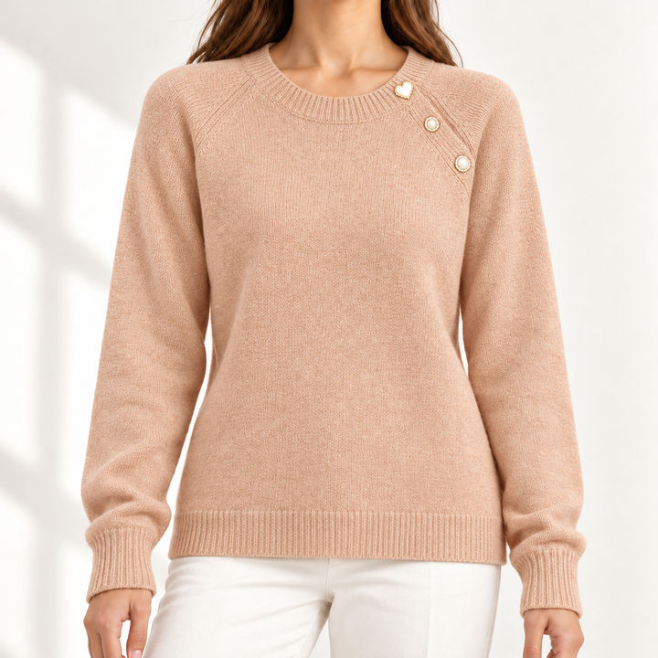 Maren Button-Detail Crew-Neck Jumper