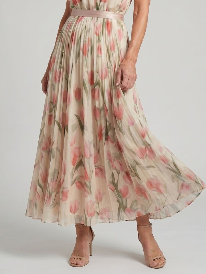 Aurelle Halter Neck Floral Midi Dress by Roseworth London