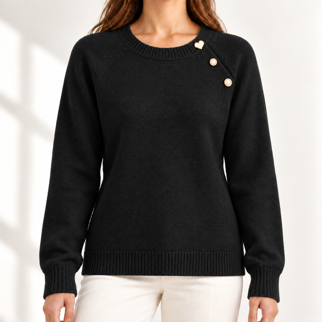 Maren Button-Detail Crew-Neck Jumper