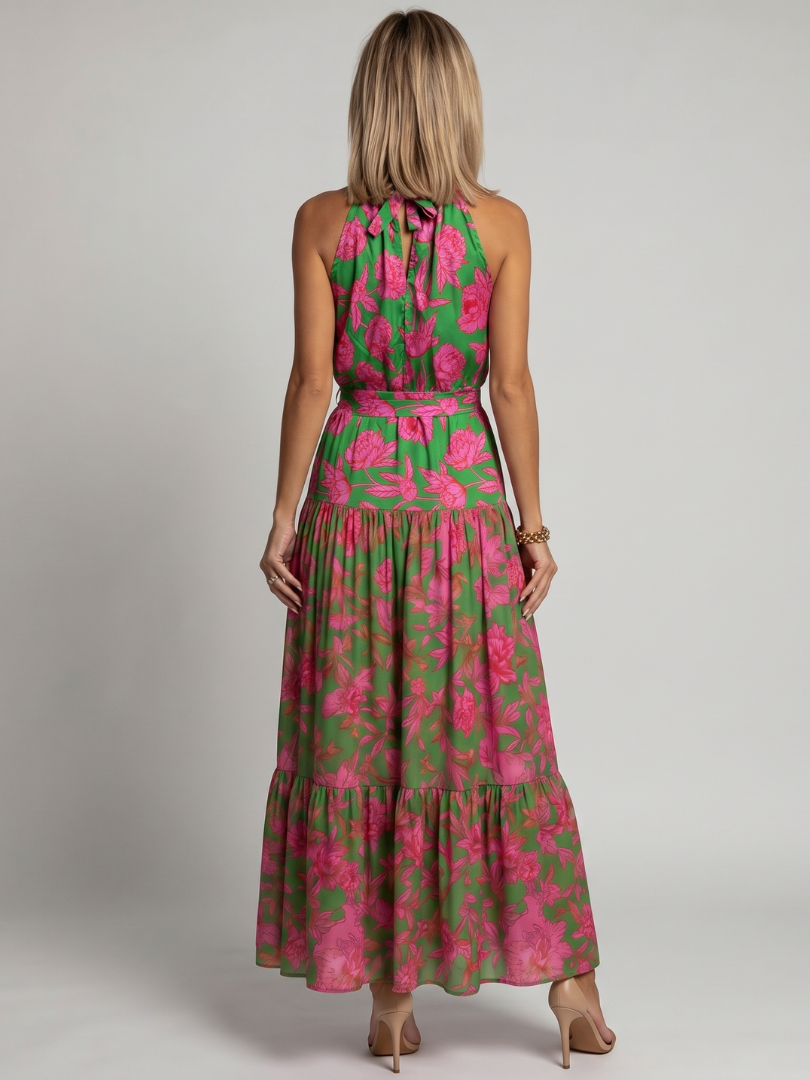 Rowen Draped Halter Midi Dress by Roseworth London